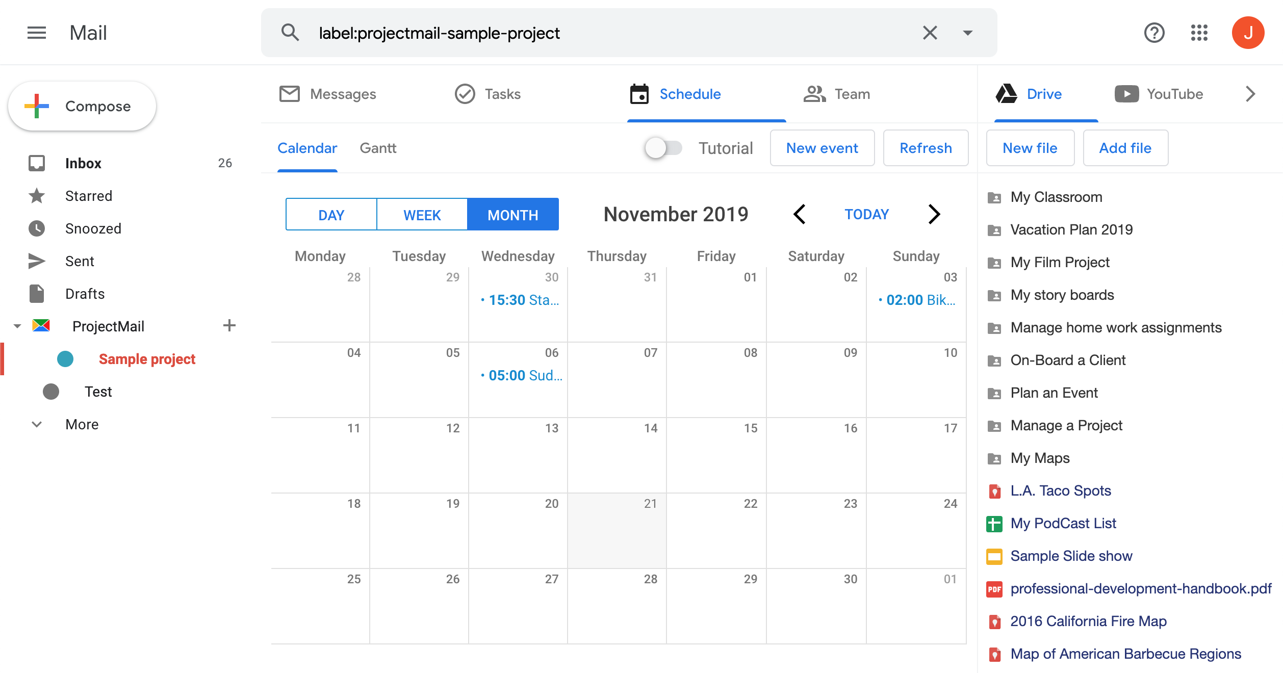 Project Mail - Project Management tools within Gmail inbox.